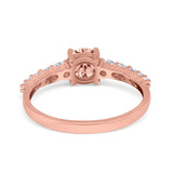 Petite Dainty Engagement Ring Round Simulated Cubic Zirconia 925 Sterling Silver