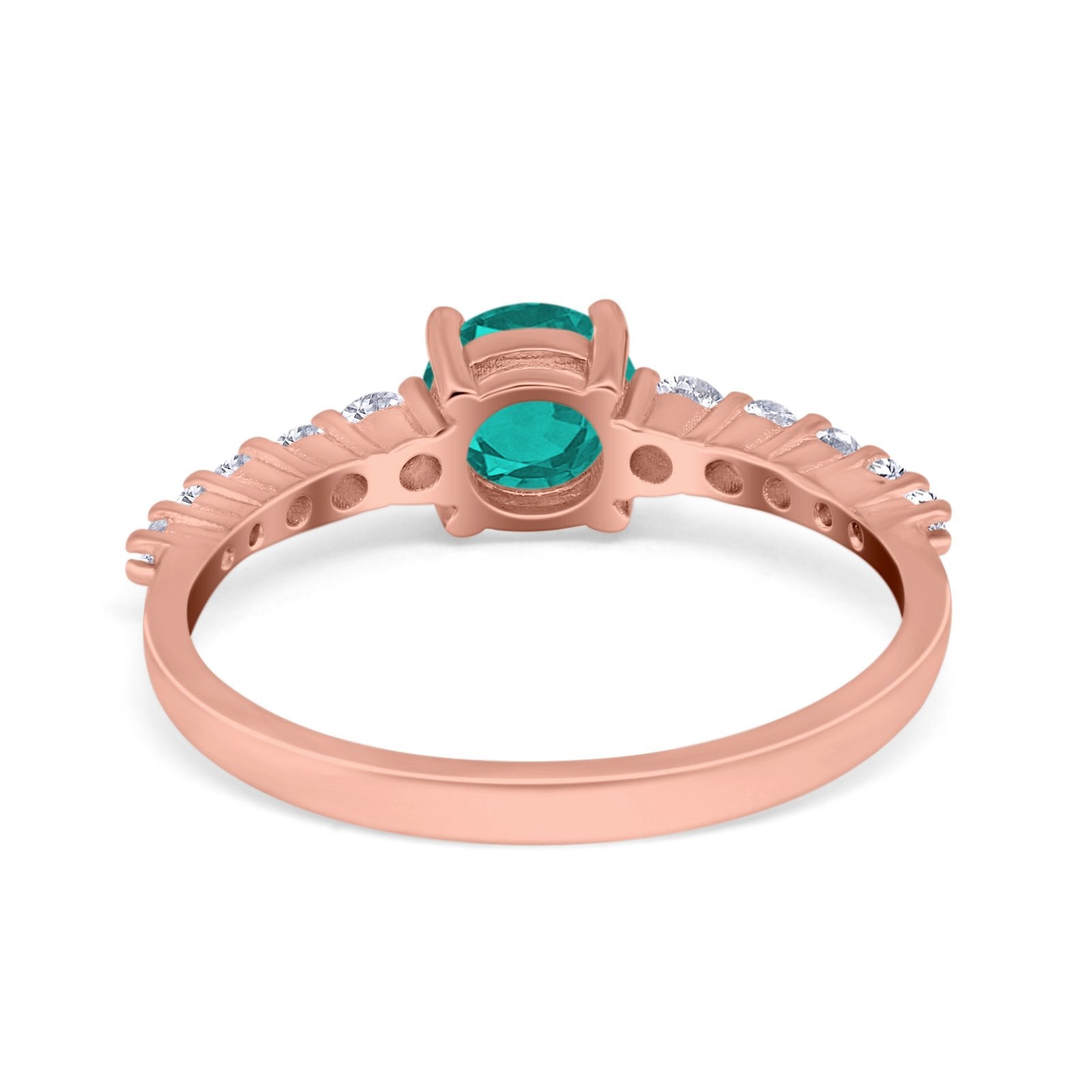 Petite Dainty Engagement Ring Round Simulated Cubic Zirconia 925 Sterling Silver