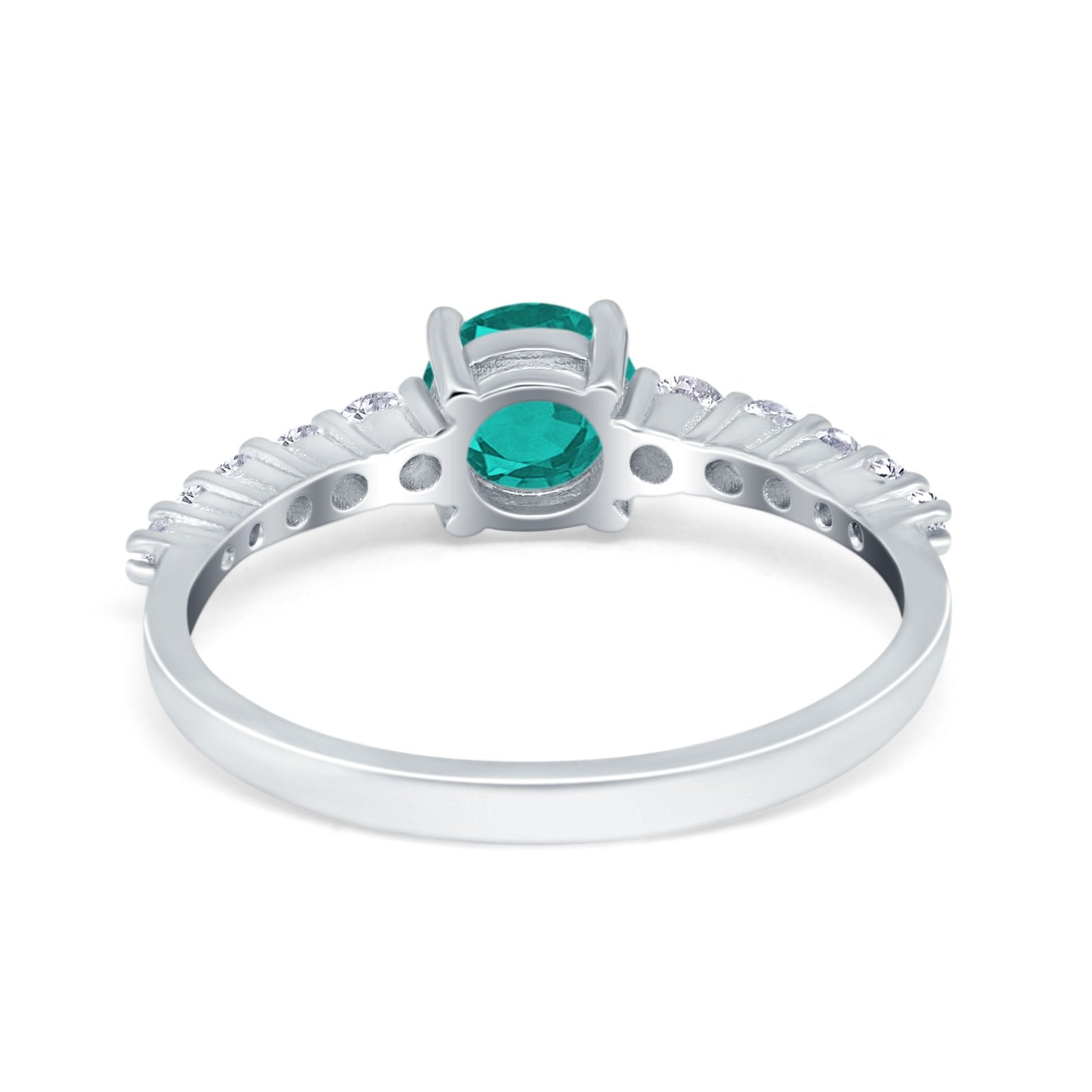 Petite Dainty Engagement Ring Round Simulated Cubic Zirconia 925 Sterling Silver