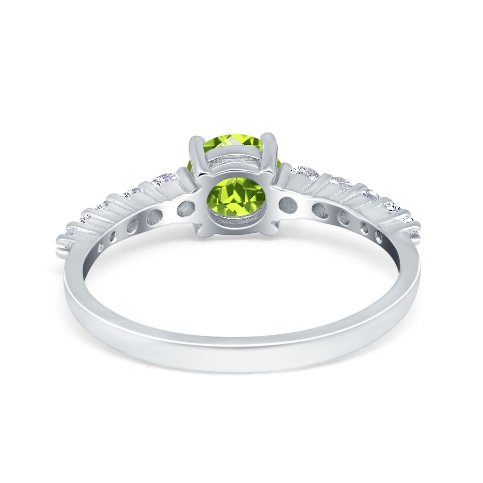 Petite Dainty Engagement Ring Round Simulated Cubic Zirconia 925 Sterling Silver