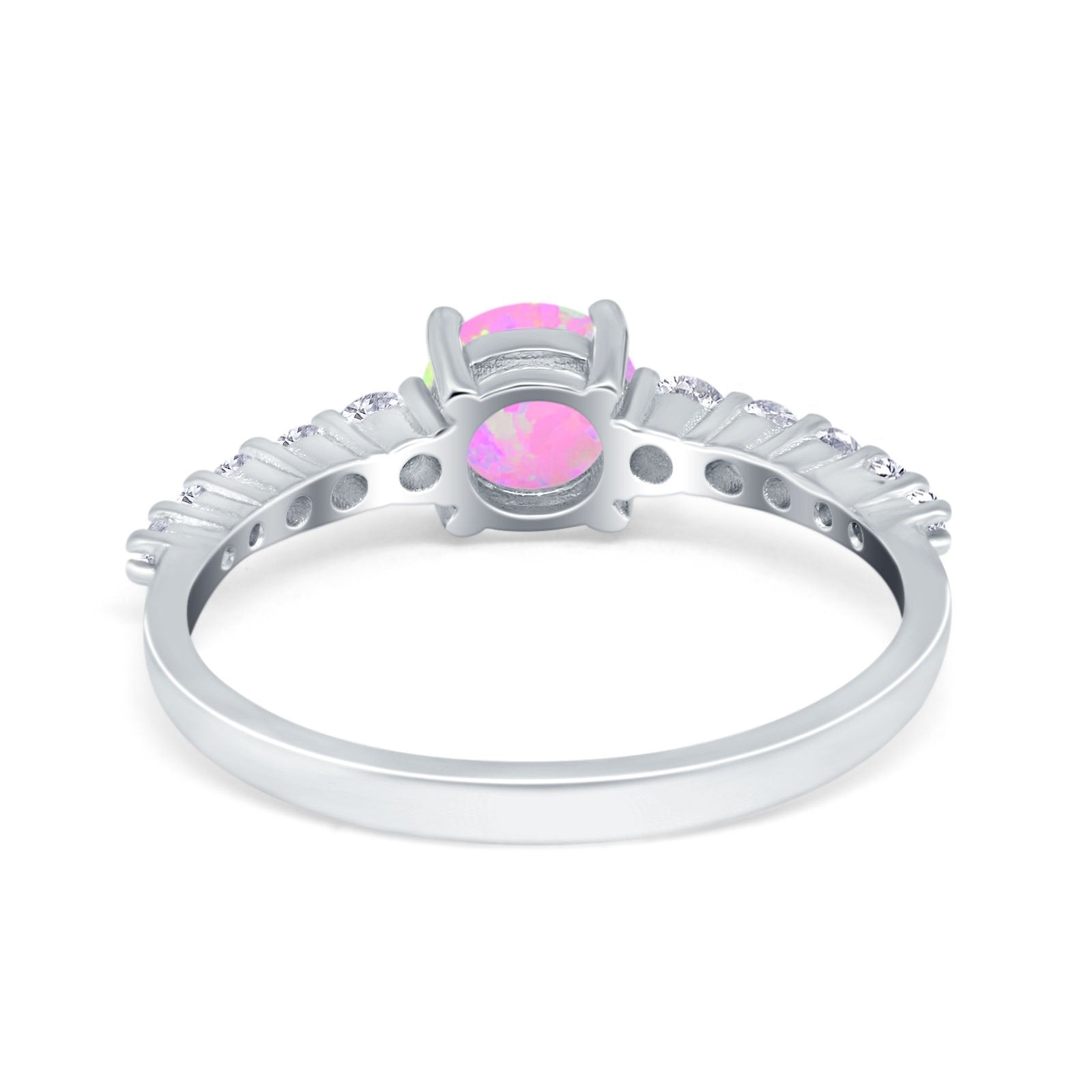 Petite Dainty Engagement Ring Round Simulated Cubic Zirconia 925 Sterling Silver