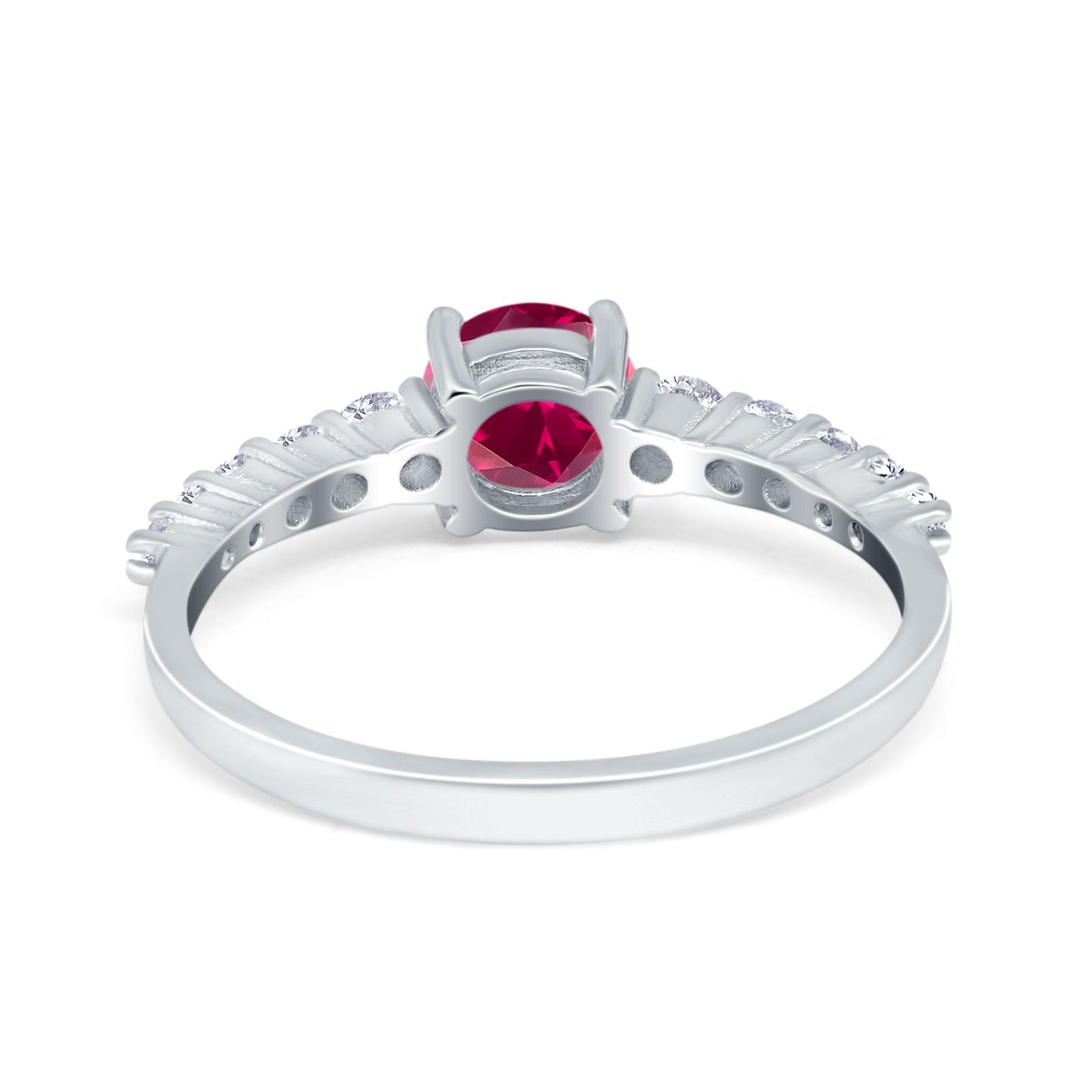 Petite Dainty Engagement Ring Round Simulated Cubic Zirconia 925 Sterling Silver