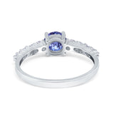 Petite Dainty Engagement Ring Round Simulated Cubic Zirconia 925 Sterling Silver