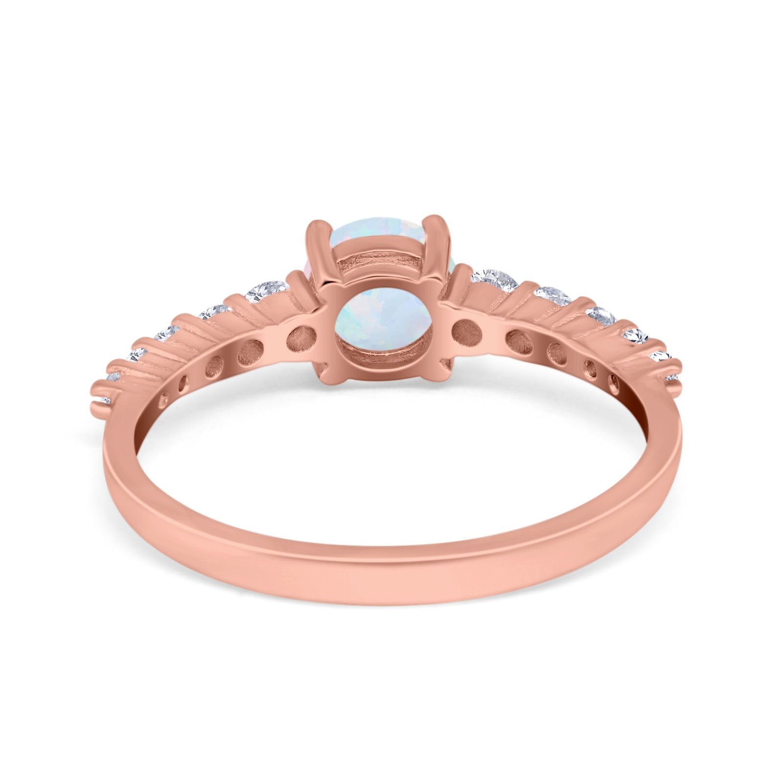 Petite Dainty Engagement Ring Round Simulated Cubic Zirconia 925 Sterling Silver