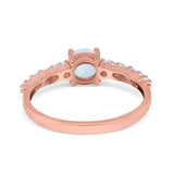 Petite Dainty Engagement Ring Round Simulated Cubic Zirconia 925 Sterling Silver