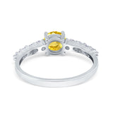 Petite Dainty Engagement Ring Round Simulated Cubic Zirconia 925 Sterling Silver