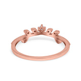 Wedding Band Petite Dainty Eternity Ring Round Simulated CZ 925 Sterling Silver