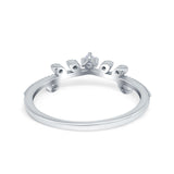 Wedding Band Petite Dainty Eternity Ring Round Simulated CZ 925 Sterling Silver