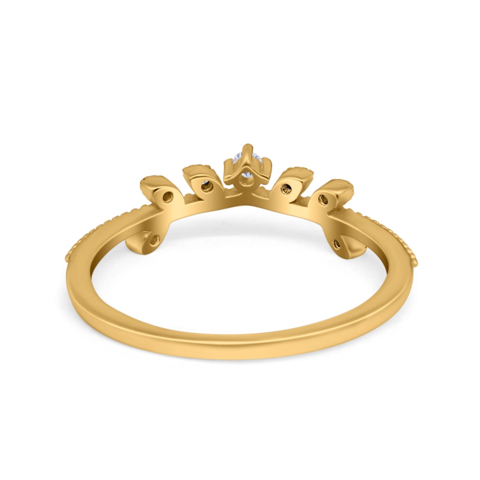 Wedding Band Petite Dainty Eternity Ring Round Simulated CZ 925 Sterling Silver