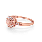 Halo Wedding Engagement Ring Round Cubic Zirconia 925 Sterling Silver SRO-16902