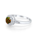 Halo Wedding Engagement Ring Round Cubic Zirconia 925 Sterling Silver -3