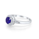 Halo Wedding Engagement Ring Round Cubic Zirconia 925 Sterling Silver SRO-16902