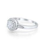 Halo Wedding Engagement Ring Round Cubic Zirconia 925 Sterling Silver SRO-16902