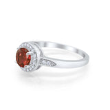Halo Wedding Engagement Ring Round Cubic Zirconia 925 Sterling Silver SRO-16902