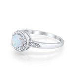 Halo Wedding Engagement Ring Round Cubic Zirconia 925 Sterling Silver SRO-16902