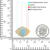 Fashion Ring Oval Lab Created Opal Round Simulated Cubic Zirconia 925 Sterling Silver