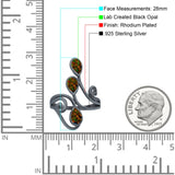 Fashion Teardrop Pear Swirl Spiral Ring Rhodium Plated Created Opal 925 Sterling Silver