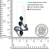 Fashion Teardrop Pear Swirl Spiral Ring Rhodium Plated Created Opal 925 Sterling Silver