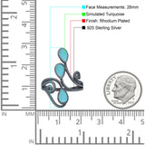 Fashion Teardrop Pear Swirl Spiral Ring Rhodium Plated Created Opal 925 Sterling Silver