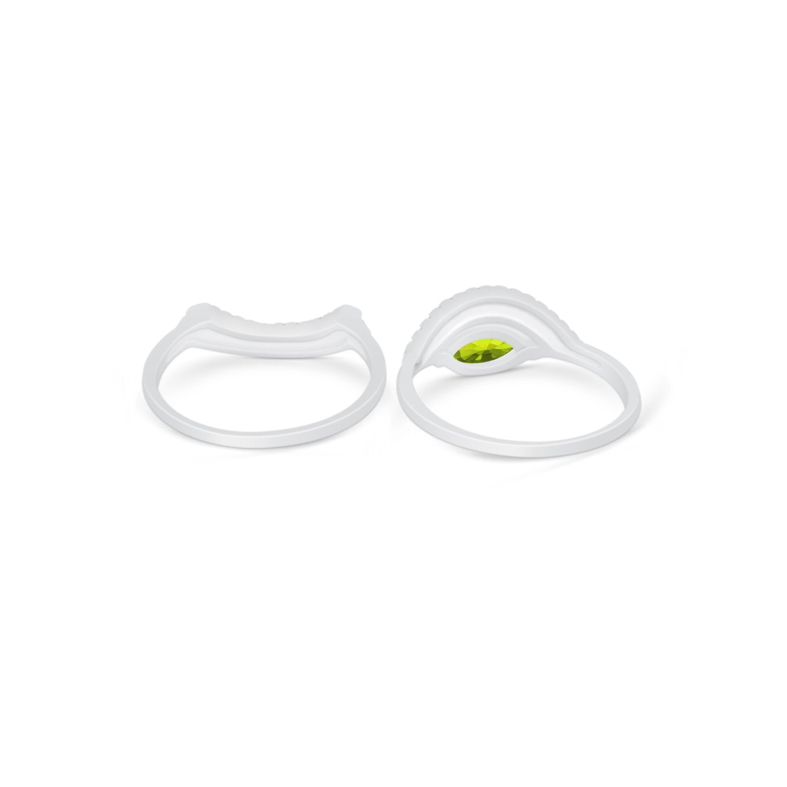 Two Piece Ring Band Round Simulated Cubic Zirconia 925 Sterling Silver