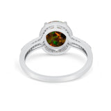 Oval Wedding Engagement Ring Round Cubic Zirconia Accent 925 Sterling Silver