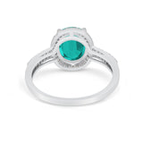 Oval Wedding Engagement Ring Round Cubic Zirconia Accent 925 Sterling Silver