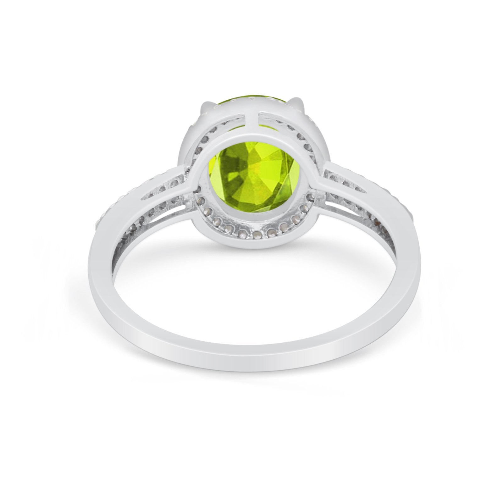 Oval Wedding Engagement Ring Round Cubic Zirconia Accent 925 Sterling Silver