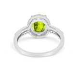 Oval Wedding Engagement Ring Round Cubic Zirconia Accent 925 Sterling Silver