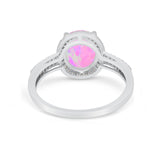 Oval Wedding Engagement Ring Round Cubic Zirconia Accent 925 Sterling Silver