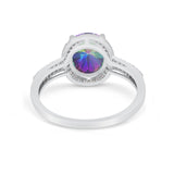 Oval Wedding Engagement Ring Round Cubic Zirconia Accent 925 Sterling Silver