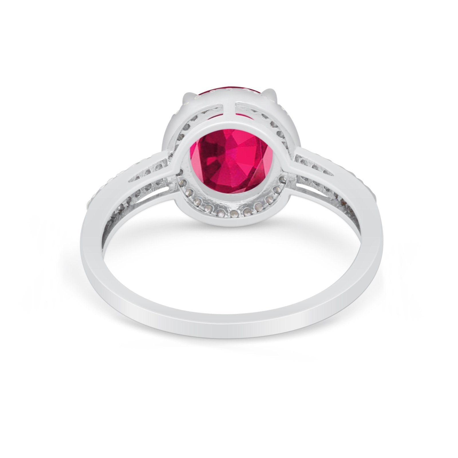 Oval Wedding Engagement Ring Round Cubic Zirconia Accent 925 Sterling Silver