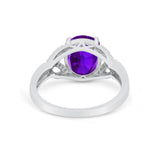 Celtic Oval Wedding Engagement Ring Round Cubic Zirconia 925 Sterling Silver