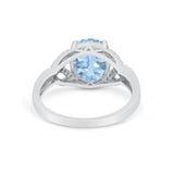 Celtic Oval Wedding Engagement Ring Round Cubic Zirconia 925 Sterling Silver