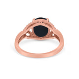 Celtic Oval Wedding Engagement Ring Round Cubic Zirconia 925 Sterling Silver