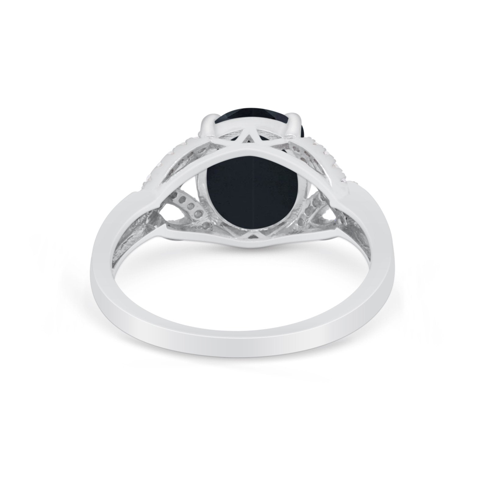 Celtic Oval Wedding Engagement Ring Round Cubic Zirconia 925 Sterling Silver