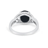 Celtic Oval Wedding Engagement Ring Round Cubic Zirconia 925 Sterling Silver