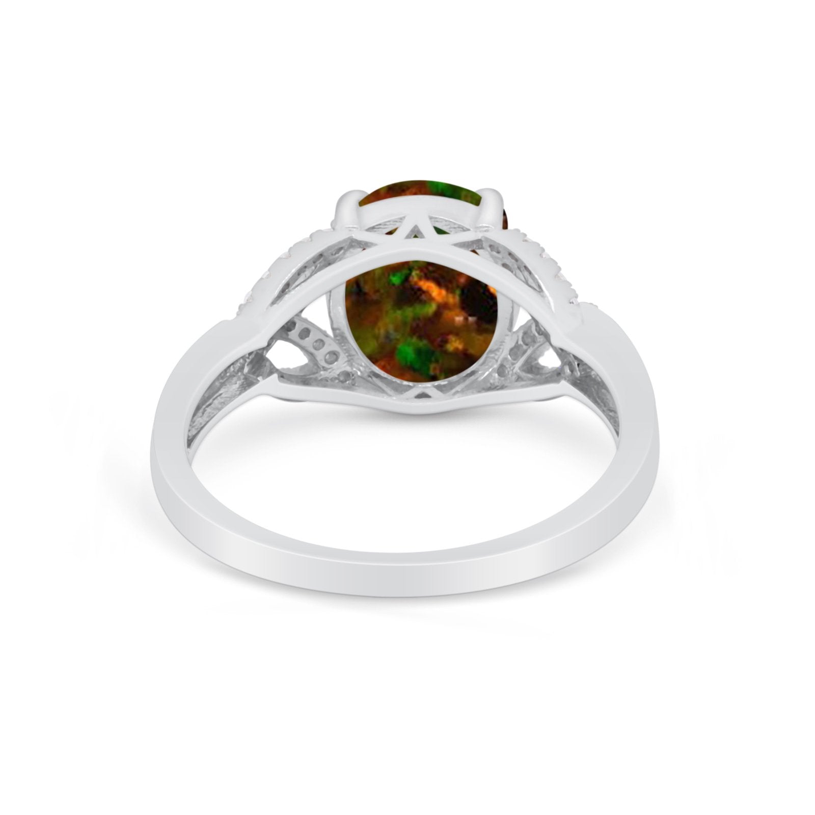 Celtic Oval Wedding Engagement Ring Round Cubic Zirconia 925 Sterling Silver