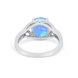 Celtic Oval Wedding Engagement Ring Round Cubic Zirconia 925 Sterling Silver