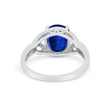 Celtic Oval Wedding Engagement Ring Round Cubic Zirconia 925 Sterling Silver