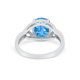 Celtic Oval Wedding Engagement Ring Round Cubic Zirconia 925 Sterling Silver