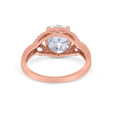 Celtic Oval Wedding Engagement Ring Round Cubic Zirconia 925 Sterling Silver