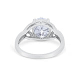 Celtic Oval Wedding Engagement Ring Round Cubic Zirconia 925 Sterling Silver