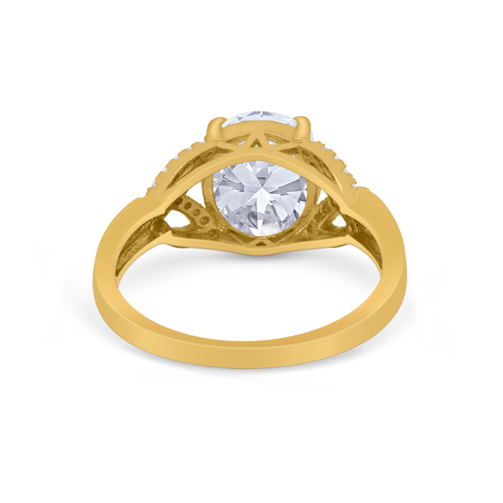 Celtic Oval Wedding Engagement Ring Round Cubic Zirconia 925 Sterling Silver