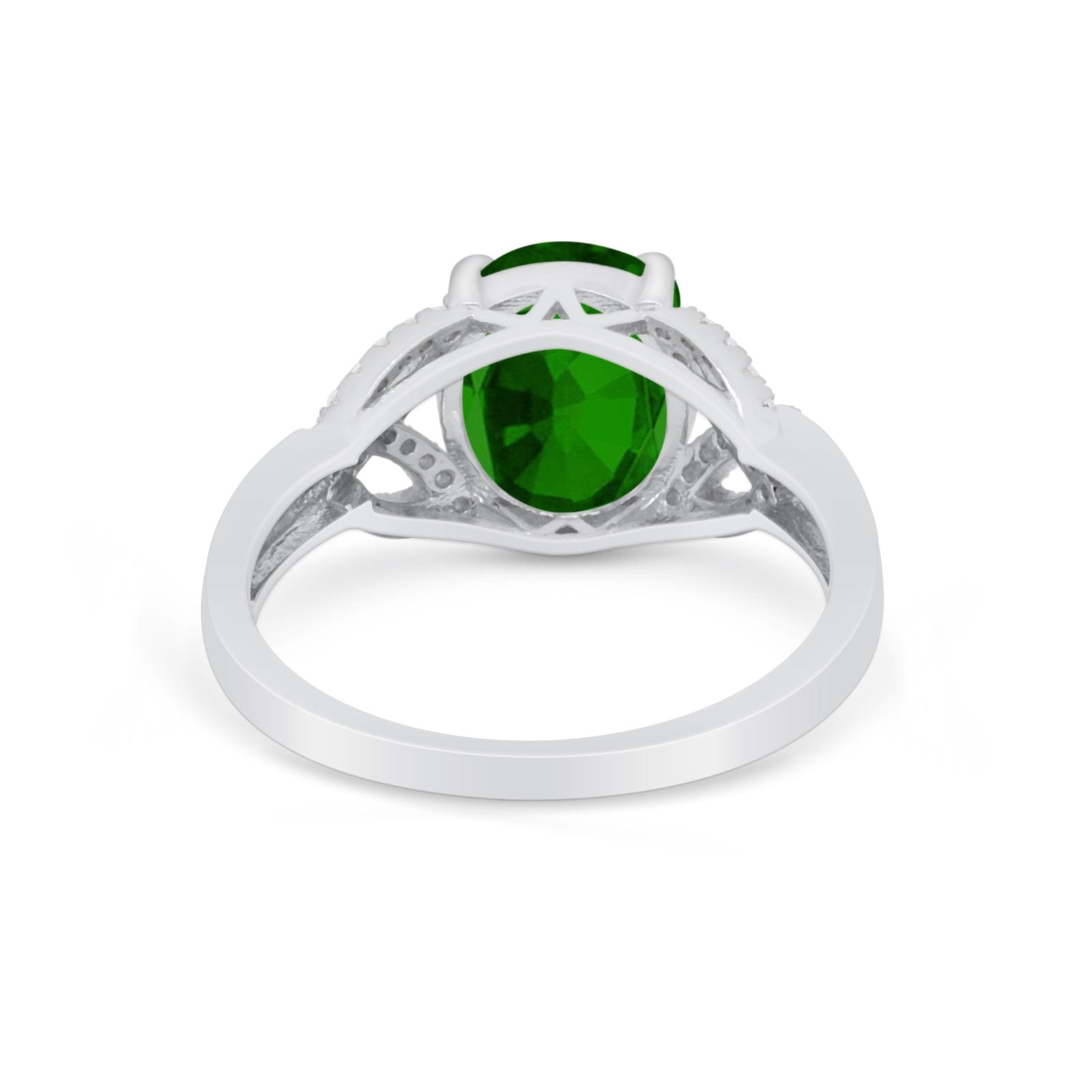 Celtic Oval Wedding Engagement Ring Round Cubic Zirconia 925 Sterling Silver