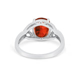 Celtic Oval Wedding Engagement Ring Round Cubic Zirconia 925 Sterling Silver