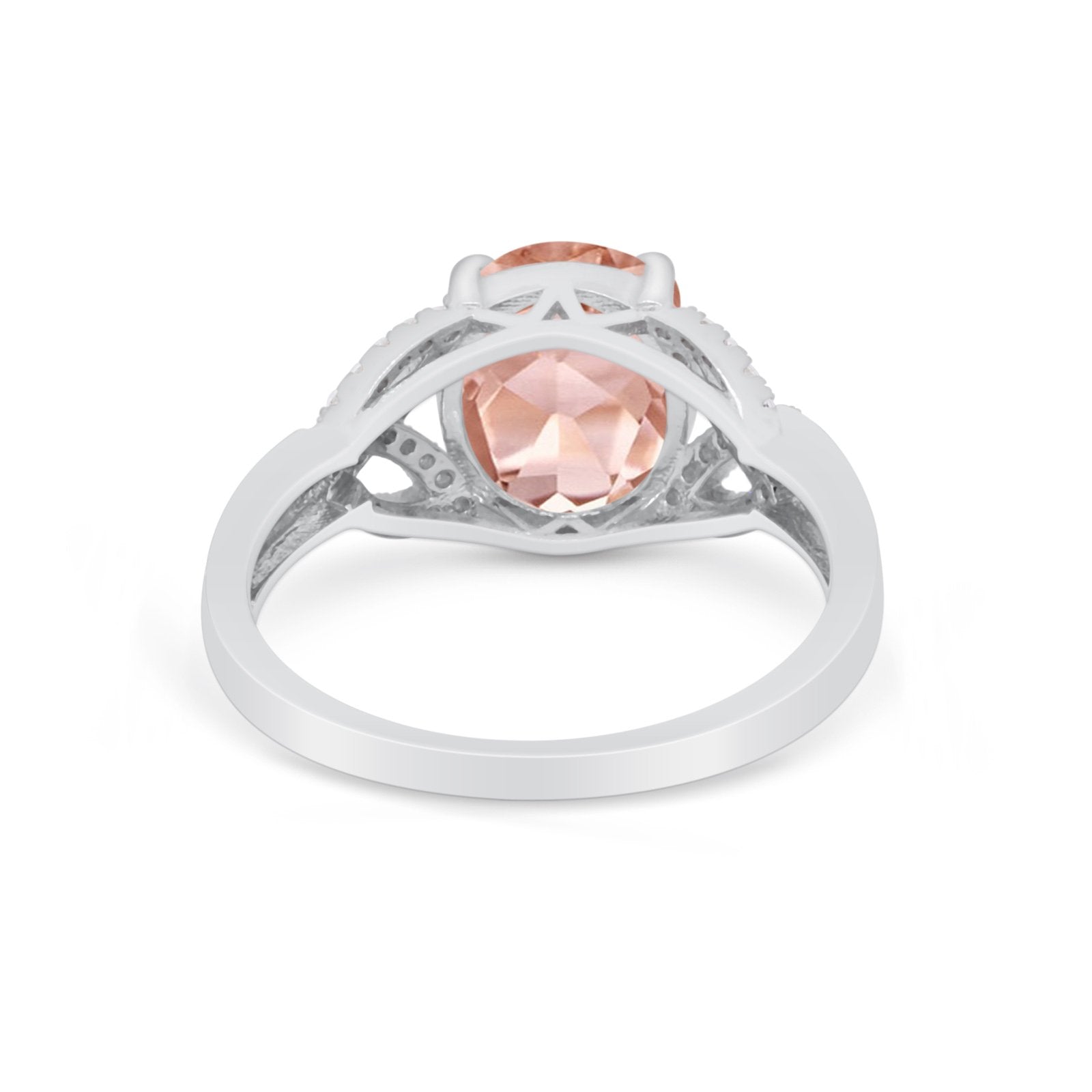 Celtic Oval Wedding Engagement Ring Round Cubic Zirconia 925 Sterling Silver
