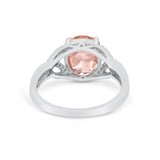 Celtic Oval Wedding Engagement Ring Round Cubic Zirconia 925 Sterling Silver