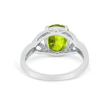 Celtic Oval Wedding Engagement Ring Round Cubic Zirconia 925 Sterling Silver