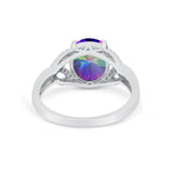 Celtic Oval Wedding Engagement Ring Round Cubic Zirconia 925 Sterling Silver