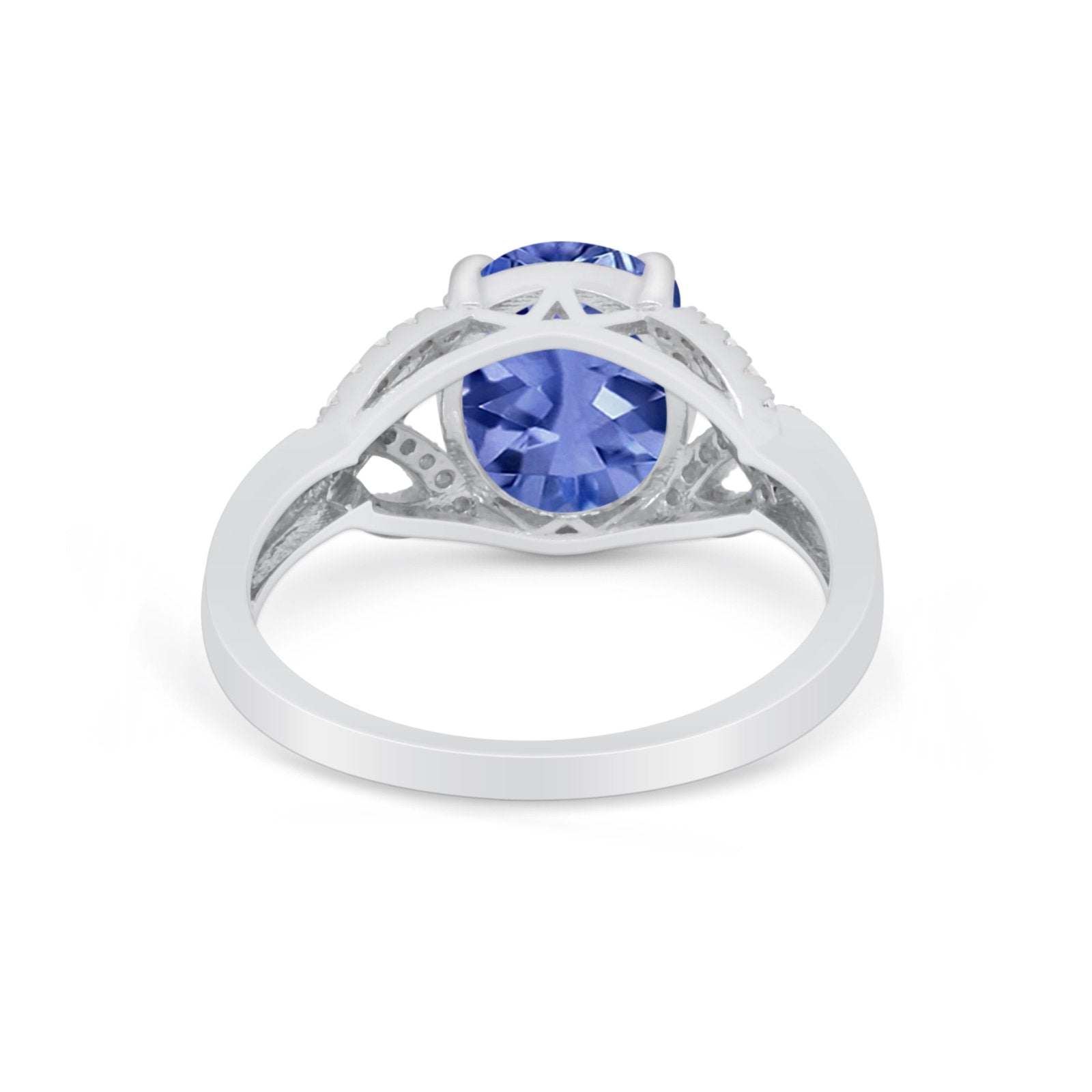 Celtic Oval Wedding Engagement Ring Round Cubic Zirconia 925 Sterling Silver